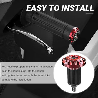 2 PCS Motorcycle Bar End Plug, 7/8" Alloy Handlebar Grip End Caps, Universal Handlebar Plug Replacement, for Most Dirt Bikes, Mountain Bike, Electric Bike (Red) - color: Red