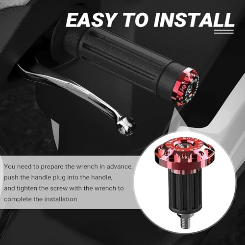 2 PCS Motorcycle Bar End Plug, 7/8" Alloy Handlebar Grip End Caps, Universal Handlebar Plug Replacement, for Most Dirt Bikes, Mountain Bike, Electric Bike (Red) - color: Red