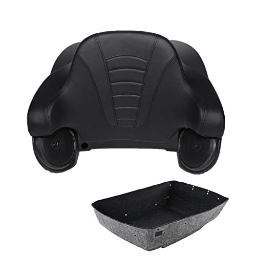 TCMT King Motorcycle Trunk Box Wrap Around Backrest Rear Speakers Fit for Harley 2014-2025 Touring CVO Road King Road Glide Street Glide Electra Glide Pack - color: Set F#3