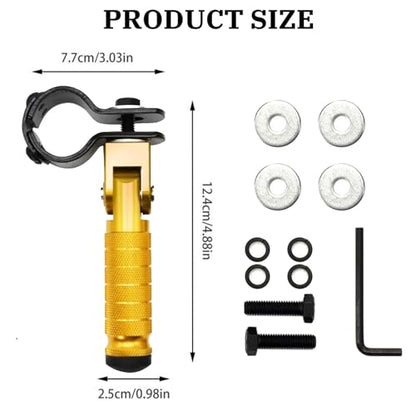 XINGWU M8 Motorcycle Foot Pegs 90 Degree Foldable Footpegs CNC Anti-Skid Footrest Universal for Yamaha Honda Suzuki Aprilia Electric Car Motorbike Mini Bike Dirt Pit Bike Passenger Pedal (Gold) - color: Gold