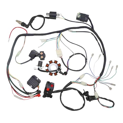 Complete Electrics Stator Coil CDI Wiring Harness with Full Copper Wire for 4-Stroke ATV Quad 150cc-300cc