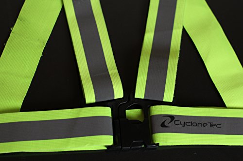 Large Reflective Vest Made From Adjustable Elastic Material for Running, Biking, Motorcycle, Walking, Work, Safety, Outdoor Night Time Activities. Includes Two Reflective Bands for Your Arms, Ankles or Wrist for Added Nighttime Visibility