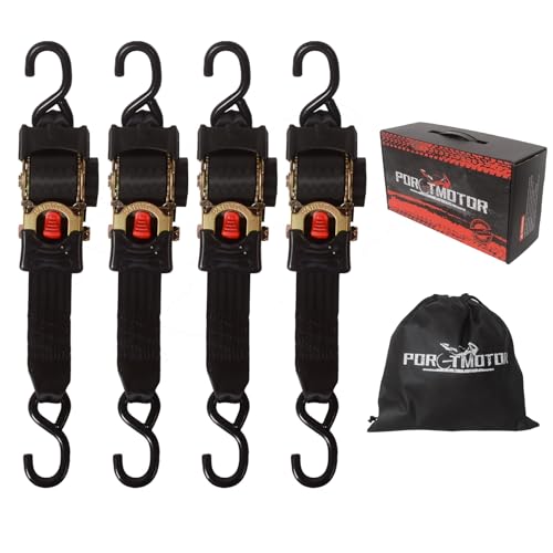 4 Pack Retractable Ratchet Straps (2" × 10'), 3000LBS Break Strength Self Retracting Ratchet Straps Heavy Duty Retractable Tie Down Straps for Motorcycle, Trailers, Boats, ATVs, UTVs - style: 2in x 10ft (Pack of 4)