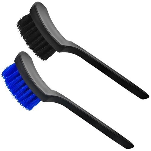 Car Cleaning Brush,Tire Brush,Cleaning Brush, Tire Brushes for Cleaning Rims Cleaning Brushs for Car Interior and tire (Blue+Black) - color: Blue+black