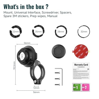 Quick Launch Magnetic Motorcycle Phone Mount with Universal Interface, Anti-Vibration Handlebar Bracket with Secure Lock for Bike Scooter Moto MTB, 360° Blind Installation (QM01&QU01) - style: QM0U1