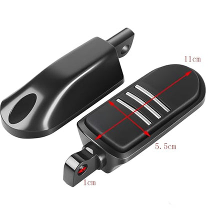 Adjustable Highway Pegs 1.25" 32mm Engine Guard Footpegs - Black Motorcycle Foot Rests with Anti-Slip Rubber Streamliner Style Compatible with Harley Touring Road King Street Glide Sportster Softail - color: Black#1