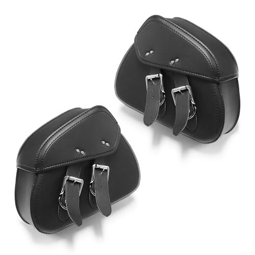 MZS Motorcycle Saddle Bags, 16L Waterproof Throw Over Saddlebags Storage Motorbike Side Bag Accessories Compatible with Sportster Softail Dyna V-star Shadow Rebel Boulevard Vulcan Eliminator Fury - size: 16L