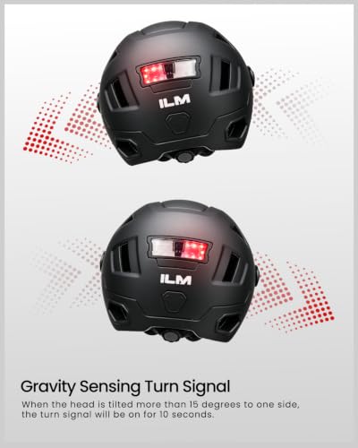 ILM Smart Adult Bike Helmet with Automatic G-Sensor Turn Signal & Brake Warning LED Light Control Road Cycling Helmet E3-12LS - color: Yellow Blue, size: XX-Large