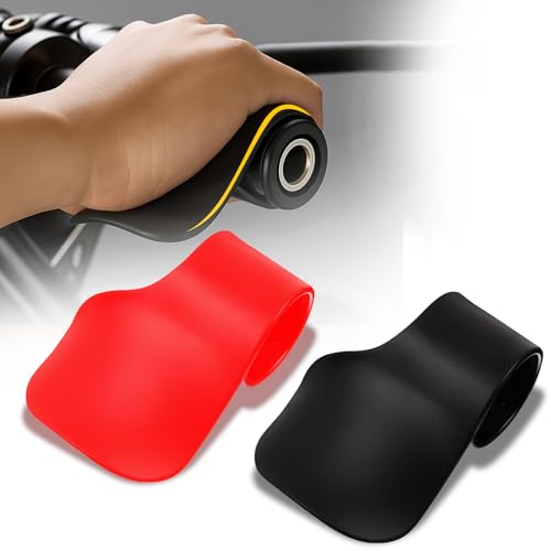 BBTO 2 Pcs Black Throttle Mounted Motorcycle Cruise Assist Wrist Hand Grips Handlebar, Motorcycle Throttle Mounted Assist Oil Control ABS, American Flag Decal, for Scooters, Electric Bike(Black,Red) - color: Black,Red