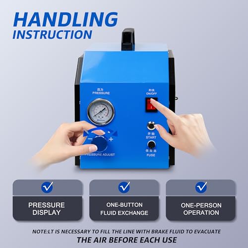 Electric Brake Bleeder Kit, 4-Wheel Simultaneous Smart Pulse Fluid Exchanger, DC 12V /AC 110V Automotive Brake Fluid Oil Exchanger Machine for All Vehicles One-Person Operation - size: 31PCS Kit