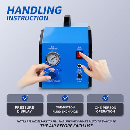 Electric Brake Bleeder Kit, 4-Wheel Simultaneous Smart Pulse Fluid Exchanger, DC 12V /AC 110V Automotive Brake Fluid Oil Exchanger Machine for All Vehicles One-Person Operation - size: 31PCS Kit