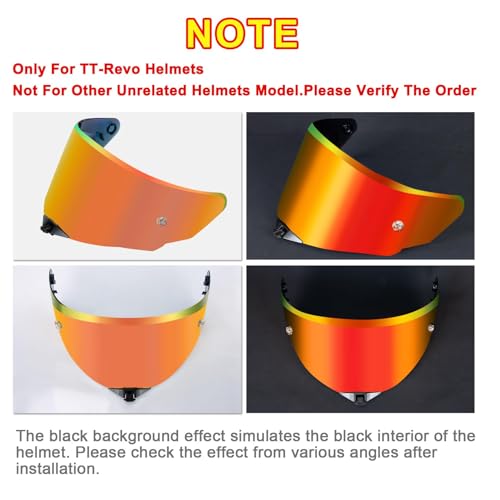 PSLER TT-Revo Visor - TT Revo Helmet Tinted Visor Face Shield Replacement for TT-Revo,Deep Gold Red - color: Deep Gold Red