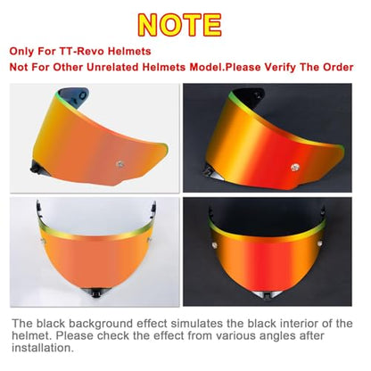 PSLER TT-Revo Visor - TT Revo Helmet Tinted Visor Face Shield Replacement for TT-Revo,Deep Gold Red - color: Deep Gold Red