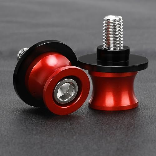 Rear Sliders Stand Screw Motorcycle Accessories 6MM Swingarm Spools Stand Screws Slider for Y&AMAHA YZF R1 R3 R7 R125 Moto Sliders Holder Equipments Parts (Color : NO Logo Red) - color: NO LOGO Red