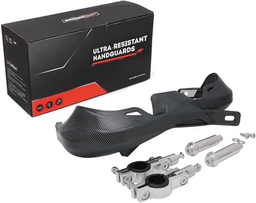 JFG RACING Dirt Bike Handguards,Transfer Imitation Carbon Fiber Universal Hand Guards for 7/8 in and 1 1/8 in Handlebar for Ebike ATV Pitbike Dirtbike Off Road Motocross Enduro - color: gray