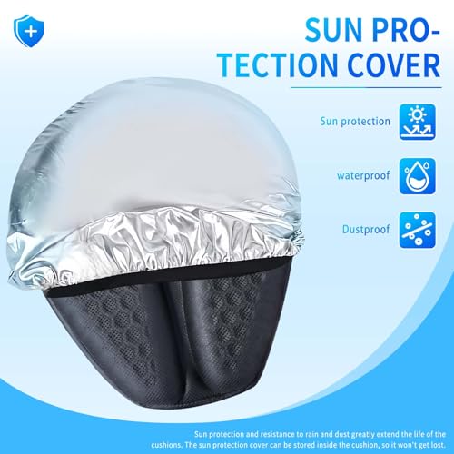 Motorcycle Gel Seat Cushion Moto 3D Honeycomb Waterproof Function Universal Seat Cover Structure Breathable Shock Absorption Reduces Motorcycle Gel Seat Pad for Comfortable Long Rides