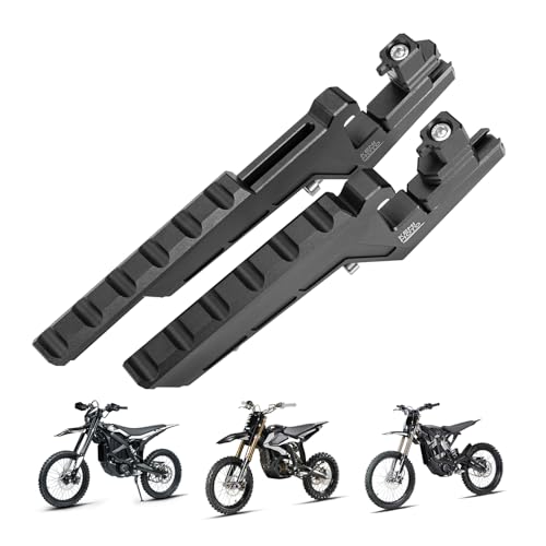 KEMIMOTO Extendable Universal Motorcycle Passenger Footpegs Compatible with Surron Soleil01 Duke 390 R1250GS Tenere 700 KLX 300 Talaria Foot Pegs Adventure Enduro Dirt Bike Footrest Passenger Pedals