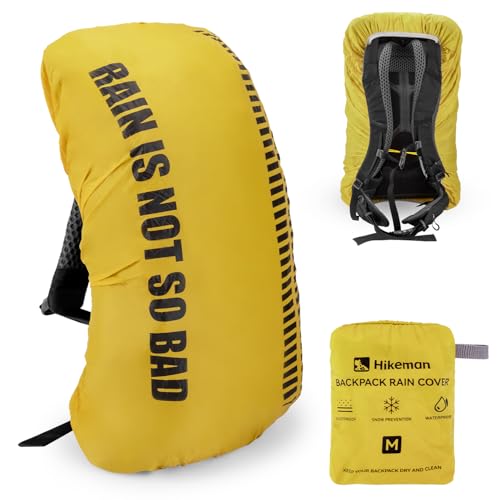 HIKEMAN Waterproof Backpack Rain Cover-Bag Rain Cover(20-30L), Upgraded Anti-Slip Buckle Straps with Rubber Band, Ultralight Compact Portable for Hiking,Camping,Cycling,Travel - color: Yellow, size: Medium