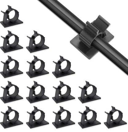 Viaky 30 Pcs Black Cable Wire Clips Adjustable Nylon Wire Holder Adhesive Cable Management Suitable for Maximum Diameter 0.6 inch (15.4mm) Cables - size: 30b-0.6inch