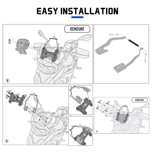 F800GS F 800GS GPS Mount for BMW F750GS F 750GS 2018>2023 F850GS Navigation Bracket Mobile Phone Stand Adapter Accessories (12MM) - color: 12MM