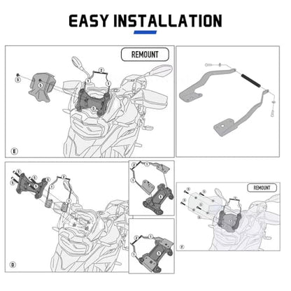 F800GS F 800GS GPS Mount for BMW F750GS F 750GS 2018>2023 F850GS Navigation Bracket Mobile Phone Stand Adapter Accessories (12MM) - color: 12MM