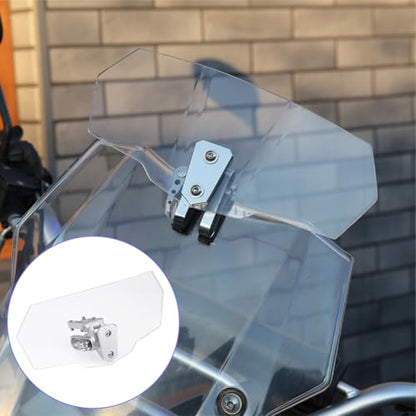 Motorcycle Windshield Extension, Motorbike Wind Deflector Motorcycle Windscreen Adjustable Clip On Windshield Spoiler Wing Windproof Front Flyscreen Fairing Transparent Visor Protector Frame Parts
