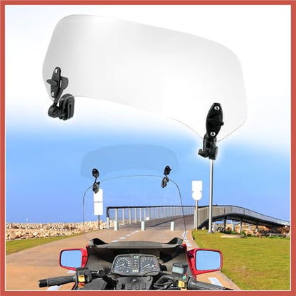 ACROPIX 37cm Motorcycle Windshield Motorcycle Wind Deflector Clear Lens Adjustable Clip Windshield Extension Universal Fit for Most Motorcycle Scooter Car Parts