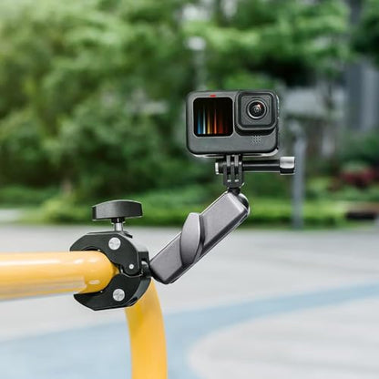 Motorcycle Mount Handlebar Clamp Holder Clip, 360 Degree Rotation Camera Clamp for Insta 360 X5 X4 X3 Ace Pro2, Bike Mount for Gopro Hero 13 12 11 10 9 8
