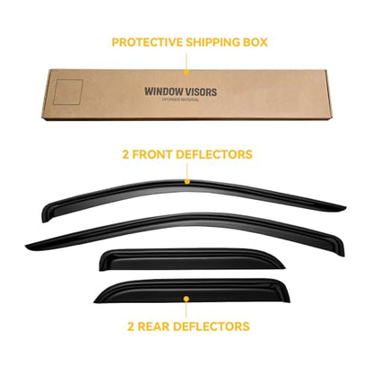 Window Visor for 2002-2008 Dodge Ram 1500 Quad Cab/Extended Cab/ 03-09 Dodge Ram 2500 3500, Out-Channel Rain Guards Shields Vent Deflector Shade Wind Dark Smoke,Outside-Mount, 4PCS - style: For 2002-2009 | Ram | Quad Cab/ Extended Cab | Out-Channel