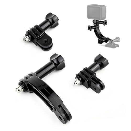 Curved Extension Arm Helmet Mount Extension Swivel Arm Curve Joint with Thumbscrews for Gopro Hero Series, DJI Osmo Action, EK7000, SJCAM, GeekPro and More Action Cams