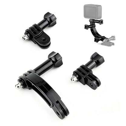 Curved Extension Arm Helmet Mount Extension Swivel Arm Curve Joint with Thumbscrews for Gopro Hero Series, DJI Osmo Action, EK7000, SJCAM, GeekPro and More Action Cams