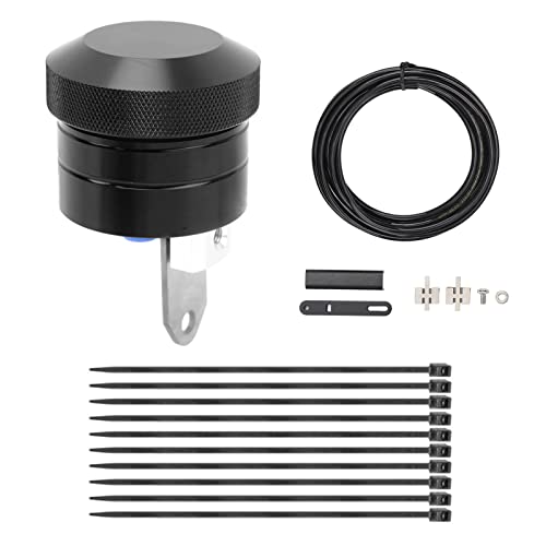 Motorcycle Chain Lubricator System with Oil Reservoir Universal Fit for and Most Bikes, Metal Drip Oiler Cup with Adjustable and Extended Bracket, - color: Black