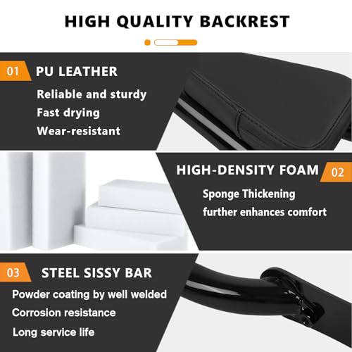 CHIFUN 28.5" Rear Passenger Backrest Detachable Sissy Bar with Pad Replacement for Honda Rebel 1100 CMX1100 CMX 1100 2021-2025 (Gloss Black)