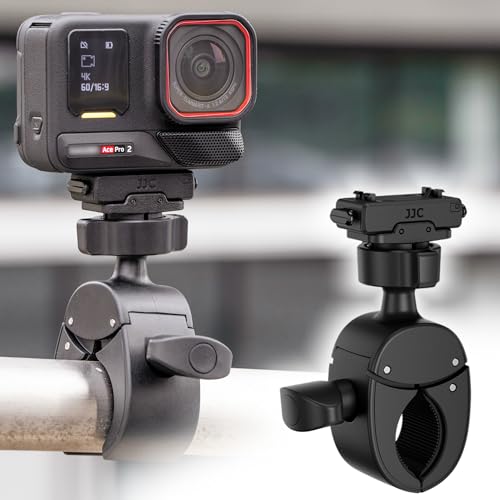 JJC Ace Pro 2 Magnetic Bike Pole Mount for Insta360 Ace Pro 2 Accessories, with Ball Head, Handlebar Bike Pole Mount Motorcycle Clamp Mount, Lightweight ABS Crab Clamp for Round Pipe Tube Desk - color: Black -for Ace Pro / 2