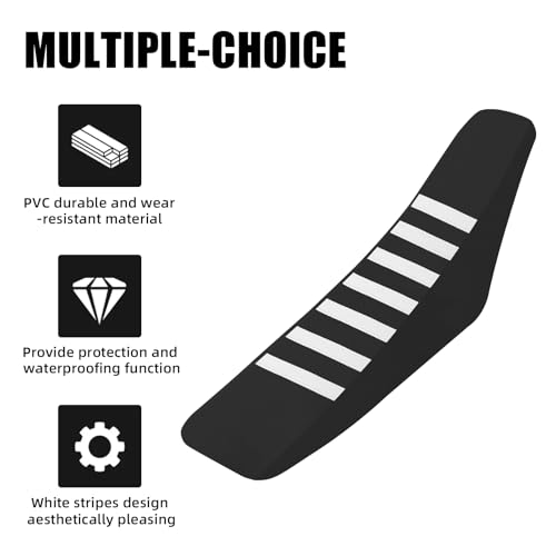 Dirt Bike Seat Cover,Universal Motorcycle Grip Cushion Guard for Most Dirtbike Ebike Like CRF CR YZ TTR WR KX KLX EX EXC 50 80 85 110 125 150 250 450-Black - color: Black