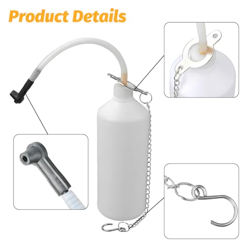 Car Brake Bleeder Bottle Kit, 1L Brake Fluid Bleeder Bottle with 23" Hose & Steel Chain Connector, Hanging One Man Automotive Fluid Bleeding Kit, Universal for Motorcycle Trailer Sedan