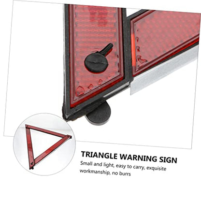KOMBIUDA 2Pcs Auto Warning Triangle Compact Car Safety Tool Road Emergency Sign Reflective Warning Triangle for Vehicles Easy to Use Store