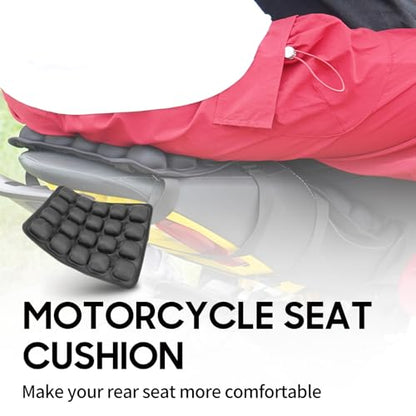 JFT Motorcycle Air Cushion Seat Pad, Pressure Relief Ride Motorcycle Air Cushion Large for Cruiser Touring Saddles (Black)