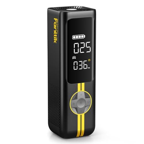 Fanttik X8 APEX Tire Inflator Portable Air Compressor, 1 Min Fast Inflation, 150PSI Cordless Tire Inflator with LED Dual Screen, Handed Inflator for MPV, Car, Bike, Motorcycle, Up to 26.3″ Tires - color: Yellow