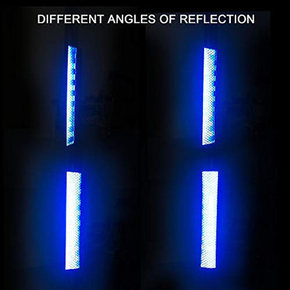 TOMALL 35.2'' Strong Reflective Stripe Stickers High-Intensity Night Visibility Reflective Decal Universal Safety Warning Diamond Grade Waterproof Self Adhesive for Car Trunk (Blue) - color: Blue
