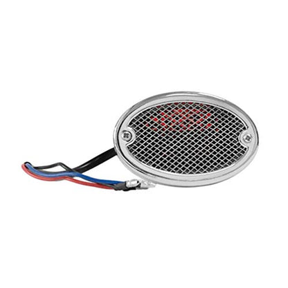 FATECIM Motorcycle Custom Oval-shaped LED Tail Light Cat Eye Rear Running Light Brake Light Stop Light Red Lens Integrated License Plate Lamp Universal Fit for Motorcycle/Cruisers/Bikes(Chrome) - color: 3036-Chrome