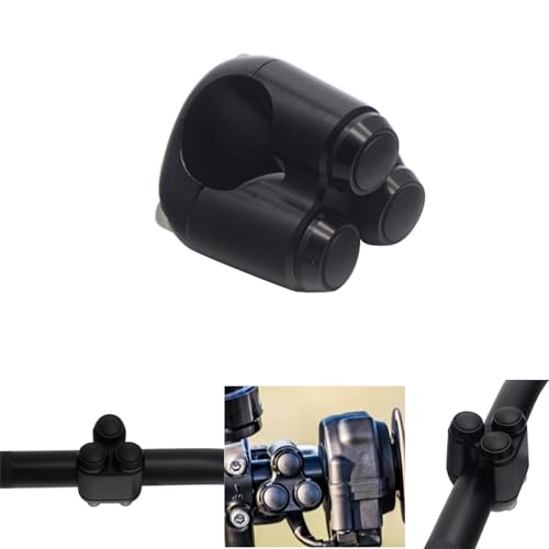 Universal 3 Buttons CNC Hand Control Momentary Switch Micro Switch, for 1 Inch 25mm Bars Handlebar Bobber Cafe Racer Chopper (Black) - color: Black, size: 1 Inch