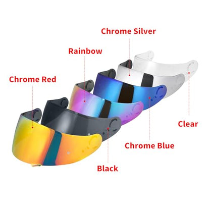 GT Air Visor Repalcement for GT Air 2, Outer Face Helmet Shield Compatible with CNS-1/Neotec/TC-5/TC-9 Accessories (Rainbow) - color: Rainbow