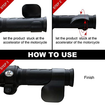 4 Black Motorcycle Throttle Mounts - Wrist Throttle Assist Rest Control Handlebar Grip Cruise Control Assist for Motorcycles, Scooters, Electric Bikes