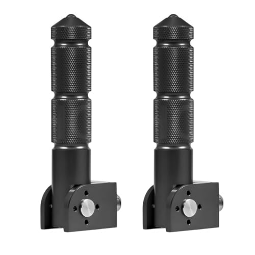 povtii 2 PCS Motorcycle Foldable Foot Pegs, 90 Degree Electric Motorbike Passenger Footrests Rearsets, 8MM Universal Motorcycle Bicycle Folding Passenger Footpeg Supports (Black) - color: Black