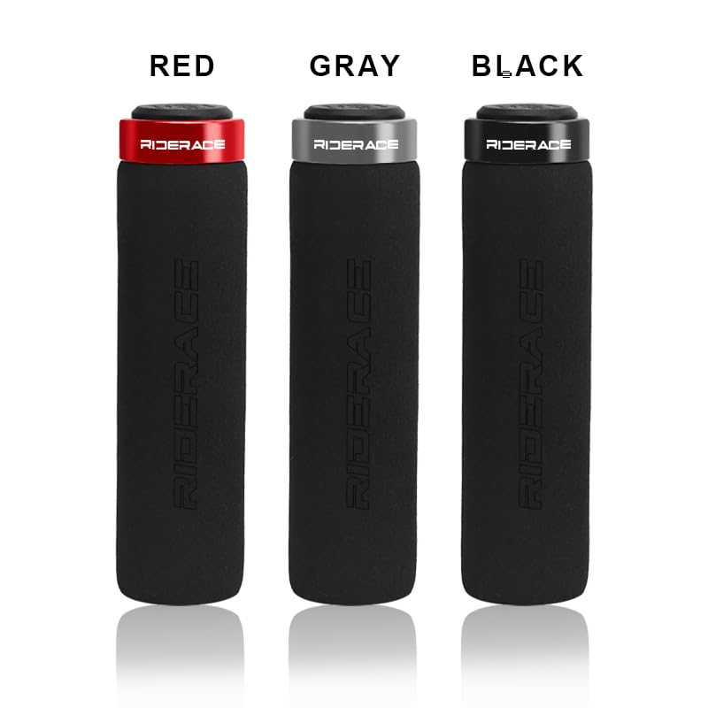 Bike Handlebar Grips,Single Lock On Anti-Slip Foam Mountain Bike Grips,Shock-Absorbing Comfortable,for MTB/BMX/Folding Bicycle - color: red and black