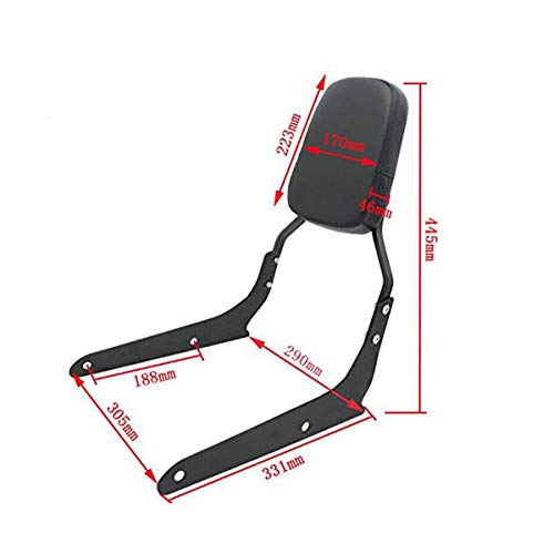 Passenger Backrest Sissy Bar Pad Cushion for Honda Spirit VT 750 Shadow Phantom 750 VT750C2B