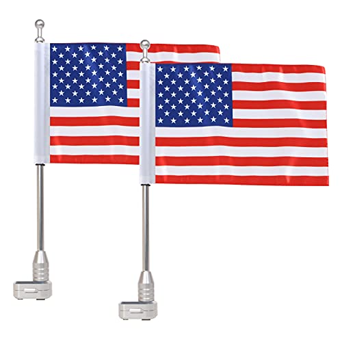Vertical Motorcycle Flag Pole Rear Side Mount Luggage Rack for Honda Gold Wing Gl1500 Gl1200 Gl1800 2001-2012, Chrome Flagpole Bracket American Flag
