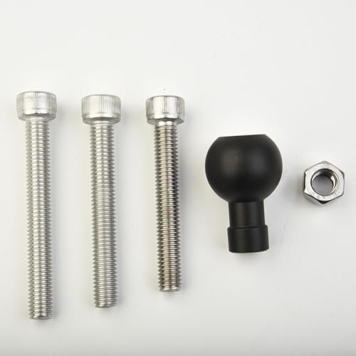 Motorcycle Handlebar Clamp Base with 1 Inch Ball for RAM Mounts B-367U, M8 Threaded Bolt Adapter, Aluminum Alloy GPS Bracket Holder for Top Clamp Phone