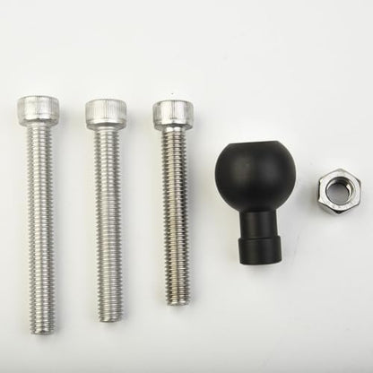 Motorcycle Handlebar Clamp Base with 1 Inch Ball for RAM Mounts B-367U, M8 Threaded Bolt Adapter, Aluminum Alloy GPS Bracket Holder for Top Clamp Phone